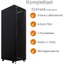 IT-BUDGET armário de rede 19 polegadas SRK conjunto completo - 42U - 600x800 mm - porta de vidro/aço - 4 ventoinhas ativas - PDU - prateleiras - pré-montado - preto (99ITB19SRK4268GSM)