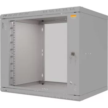 IT-BUDGET caixa de parede 19 polegadas TAUNUS 9U 450mm de profundidade porta de vidro cinzento claro 90ITB19945GG