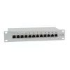 IT-BUDGET patch panel 10 polegadas - blindado - Cat.6A - 500MHz - 12 portas RJ45 - compatível com PoE+ - 1U - cinzento (90ITB10PP6AG)