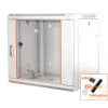 IT-BUDGET armário de rede 19 polegadas SWA - 12U - 570x600 mm - porta de vidro - painéis laterais removíveis - montagem na parede/chão - conjunto de acessórios - branco puro (90ITB19WS1266GW)