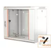 IT-BUDGET armário de rede 19 polegadas SWA - 12U - 570x600 mm - porta de vidro - painéis laterais removíveis - montagem na parede/chão - conjunto de acessórios - branco puro (90ITB19WS1266GW)
