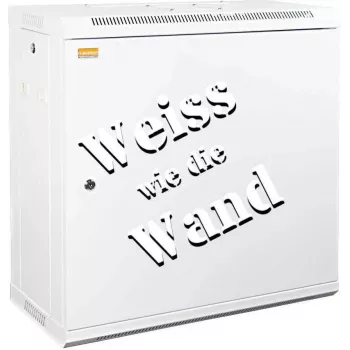 IT-BUDGET Armário de rede 19 polegadas para montagem na parede SWA - 12U - 600x300 mm - Porta de aço - Painéis laterais removíveis - Conjunto de acessórios - Branco puro (90ITB19WS1263MW)
