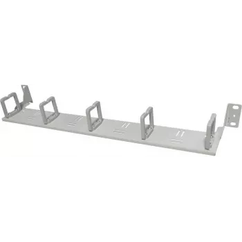 IT-BUDGET Painel de gestão de cabos 19 polegadas 1U com 5 passadores horizontais deslocados para a frente, Cinzento-claro 90ITBKMAKB1HEG