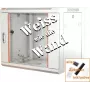 IT-BUDGET Armário de rede 19 polegadas SWA - 9U - 570x450 mm - Porta de vidro - Painéis laterais removíveis - Montagem na parede e no chão - Conjunto de acessórios - Branco puro 90ITB19WS9645GW