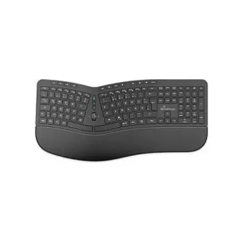 MediaRange Teclado multimédia sem fios ergonómico QWERTZ Preto MROS279