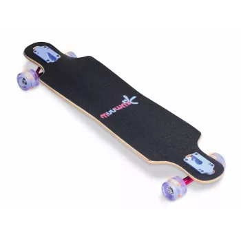 MUUWMI AU 560 Longboard Compact Cruiser Skateboard, rolamentos ABEC 7, rodas com LED, bordo canadiano de 7 camadas