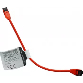 IT-BUDGET Cabo de rede Premium Slim Cat8.1 S/FTP, 0,25 m, Vermelho, 40 Gbps, sem halogéneos 90ITBSLIM81PK025R