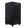 IT-BUDGET Armário de rede 19 polegadas SRK conjunto completo - 18U - 600x600 mm - Porta de vidro/aço - 4 ventoinhas ativas - PDU - prateleiras - pré-montado - Preto 99ITB19SRK1866GSM