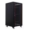 IT-BUDGET Armário de rede 19 polegadas SRK conjunto completo - 18U - 600x600 mm - Porta de vidro/aço - 4 ventoinhas ativas - PDU - prateleiras - pré-montado - Preto 99ITB19SRK1866GSM