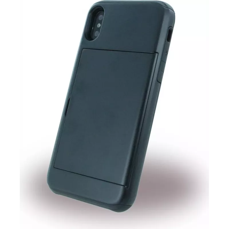 CYOO Slid Style Capa rígida com compartimento para cartões para Apple iPhone X – Preto