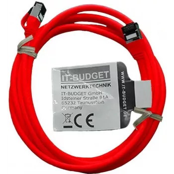 IT-BUDGET Cabo de rede Premium cobre maciço – Slim AWG 28 – Cat.8.1 – 2000 MHz – sem halogéneos – PoE+ – 40 Gbit – Vermelho – 3 m (90ITBSLIM81PK3R)