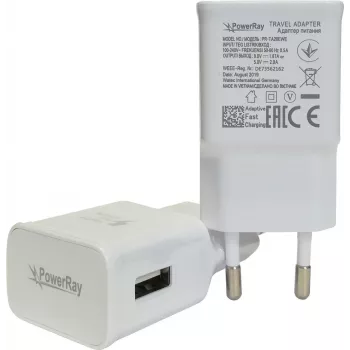 PowerRay Carregador PR-TA20EWE, especificação UE 2 polos com CE, 2000mAH, branco, Bulk (PR-TA20EWE)