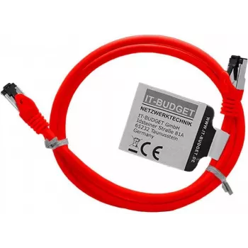 IT-BUDGET Cabo de rede Premium cobre maciço - Flex AWG 26 - Cat.8.1 - 2000 MHz - sem halogéneos - PoE+ - 40 Gbit/s - Vermelho - 1,5 m 90ITBFLEX81PK15R