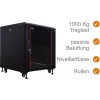 IT-BUDGET armário de rede 19 polegadas SRK - 12U - 600x800 mm - porta de vidro/aço - flatpack - preto (90ITB19SRK1268GSN)