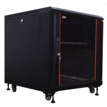 IT-BUDGET armário de servidor 19 polegadas SRK - 12U - 600x1000 mm - porta de vidro/aço - pré-montado - preto 99ITB19SRK12610GSNM