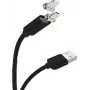 CYOO Cabo de Carregamento e Dados USB Magnético – 2 em 1 Micro USB e Lightning para USB – 1m – Preto