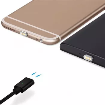 CYOO Cabo de Carregamento e Dados USB Magnético – 2 em 1 Micro USB e Lightning para USB – 1m – Preto