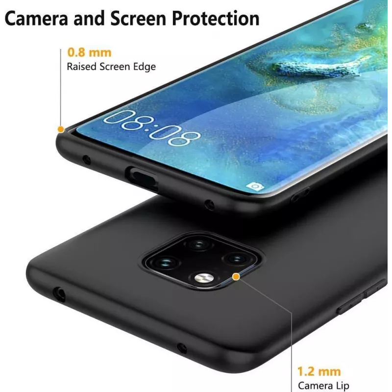 CYOO Capa de Silicone Líquido Premium para Huawei Mate 20 Pro - Preto