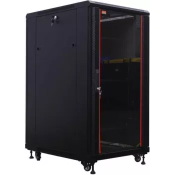 IT-BUDGET Rack de Servidor 19 polegadas SRK - 27U - 600x1000 mm - Porta de Vidro/Aço - Pré-montado - Preto 99ITB19SRK27610GSNM