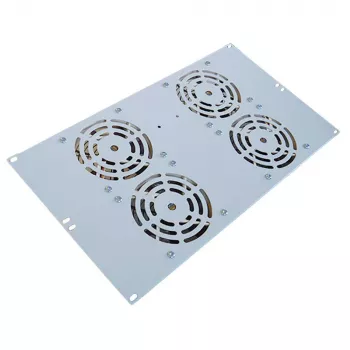 IT-BUDGET Unidade de Ventoinhas Silenciosa 19 polegadas 6U, 4 Ventoinhas, 430 m³/h, Cinzento Claro (99ITB19SLUG)