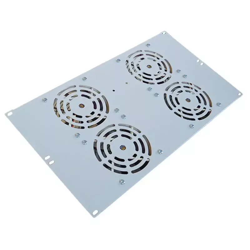 IT-BUDGET Unidade de Ventoinhas Silenciosa 19 polegadas 6U, 4 Ventoinhas, 430 m³/h, Cinzento Claro (99ITB19SLUG)