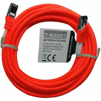 IT-BUDGET Cabo de Patch Cat.8.1 S/FTP, 5 m, Vermelho, 40 Gbps, Cobre Puro, LSZH, PoE+ 90ITBFLEX81PK5R