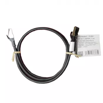 IT-BUDGET Cabo de Patch Cat.8.1 S/FTP, 1m, Preto, 40Gbps, 2000MHz, LSZH, PoE+ 90ITBFLEX81PK1S