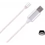 Cabo USB Type-C CYOO Flow Light Magnet 1m branco com LED para carregamento e sincronização de dados CY121476