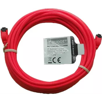 Cabo de rede Premium de cobre maciço IT-BUDGET - Slim AWG 28 - Cat.8.1 - 2000 MHz - isento de halogéneos - PoE+ - 40GBit - vermelho - 5 m (90ITBSLIM81PK5R)