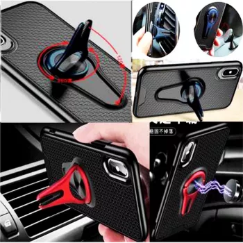 Capa com suporte de ventilação rotativo 360° CYOO para iPhone Xs Max – cinzento CY121003