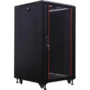 Armário de rede 19 polegadas IT-BUDGET SRK - 18U - 600x800 mm - porta de vidro/aço - flatpack - preto (90ITB19SRK1868GSN)