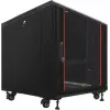 Bastidor de servidor 19 polegadas IT-BUDGET SRK, 12U, 600x1000 mm, porta de vidro à frente, porta de aço atrás, flatpack, preto 90ITB19SRK12610GSN