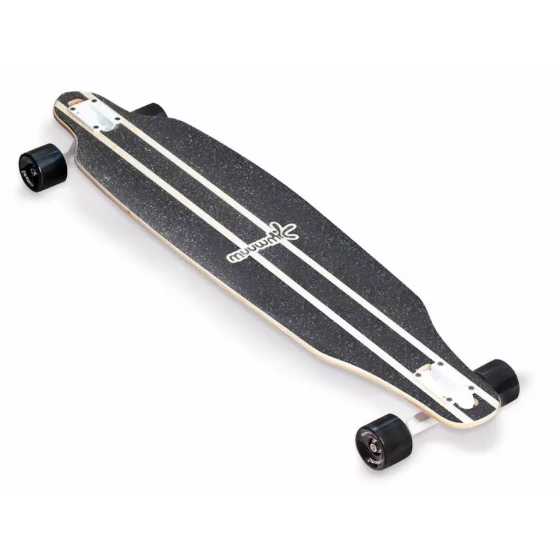 MUUWMI AU 559 longboard skateboard, deck em bordo 8 camadas, rolamentos ABEC 7, rodas 70mm, madeira