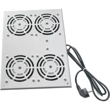 IT-BUDGET unidade de ventoinhas para armários verticais SRK - 4 ventoinhas ativas - 640 m³/h - termostato - interruptor - cinzento-claro (90ITB19SRKFAN4G)