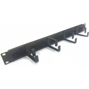 IT-BUDGET Painel de escovas de gestão de cabos 19 polegadas 1U com 4 clipes de metal para cabos 44x70 mm preto 90ITBKDFPMB1HES