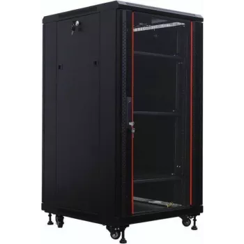 Armário de rede IT-BUDGET 19 polegadas SRK - 22U - 600x800 mm - porta de vidro/aço - Flatpack - preto (90ITB19SRK2268GSN)