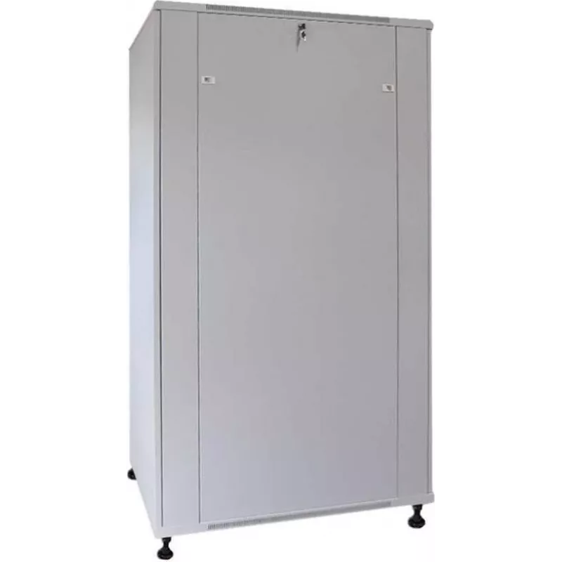 Armário de rede IT-BUDGET 19 polegadas SRK - 22U - 600x600 mm - porta de vidro/aço - Flatpack - cinzento claro 90ITB19SRK2266GGN