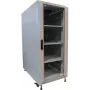 Conjunto completo de armário de rede IT-BUDGET 19 polegadas SRK 22U 600x600 mm porta de vidro/aço 4 ventoinhas PDU prateleiras Flatpack cinzento claro 90ITB19SRK2266GG