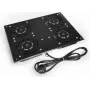 Unidade de ventoinhas IT-BUDGET para armários verticais SRK - 4 ventoinhas ativas - caudal de ar 640 m³/h - termostato - interruptor - preto (90ITB19SRKFAN4S)
