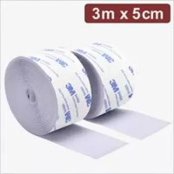 Quadrios 24CA325 Fita de velcro autoadesiva 3 m x 5 cm branca