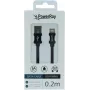 Cabo de dados/carregamento PowerRay USB-A para Lightning 0,2 m têxtil preto PR-DCUL020TBK