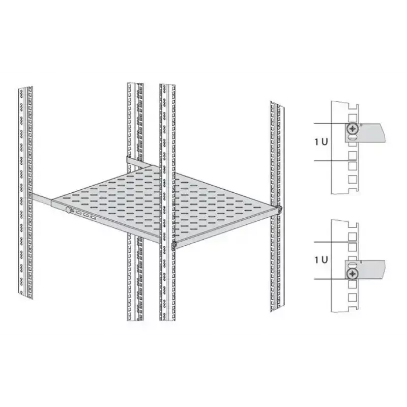 Base para equipamento IT-BUDGET 19 polegadas 0,5U altura 350 mm profundidade 80 kg capacidade de carga preto 12WZ82648002350161