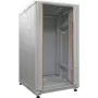 Armário de rede IT-BUDGET 19 polegadas SRK, 18U, 600x600 mm, porta de vidro/aço, Flatpack, cinzento claro 90ITB19SRK1866GGN