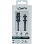 Cabo de dados PowerRay USB para Lightning 0,2 m têxtil cinzento PR-DCUL020TGY