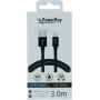 Cabo de dados PowerRay USB para Lightning 3 m têxtil preto PR-DCUL300TBK