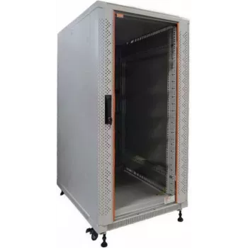 Armário de rede IT-BUDGET 19 polegadas SRK - 22U - 600x800 mm - porta de vidro/maciça - Flatpack - cinzento claro 90ITB19SRK2268GGN