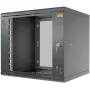 Armário de parede IT-BUDGET 19 polegadas TAUNUS 9U 450 mm de profundidade porta de vidro com fechadura preto (90ITB19945GS)