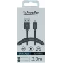 Cabo de dados e carregamento PowerRay USB para Lightning 3 m têxtil cinzento PR-DCUL300TGY