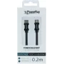PowerRay PR-DCCL020TBK Cabo de dados USB-C para Lightning, 0,2 m, têxtil preto, blister