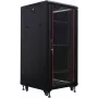 IT-BUDGET Armário de rede SRK de 19 inch - 27U - 600x600 mm - Porta de vidro/aço - Flatpack - preto (90ITB19SRK2766GSN)